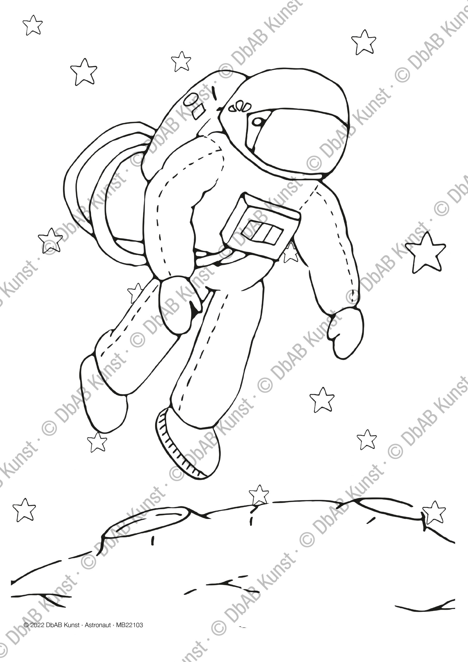 Ausmalbild Astronaut